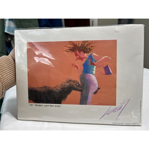 Jeff Leedy Studios " The Trouble With Dogs" 9x12 Signed Print - Picture 4 of 5